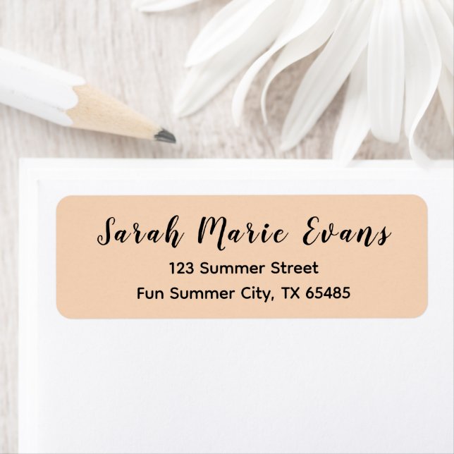 Trend Colour - Peach Blush Return Address Labels (Insitu)