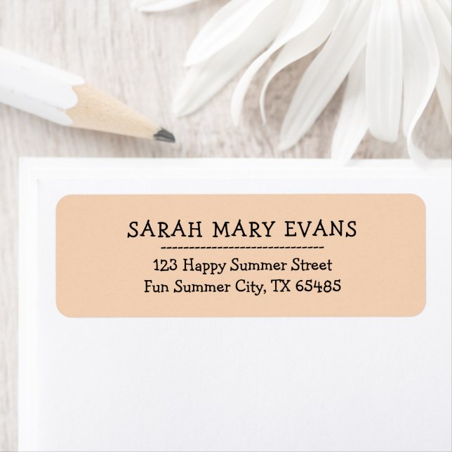 Trend Colour - Peach Blush Return Address Labels (Insitu)