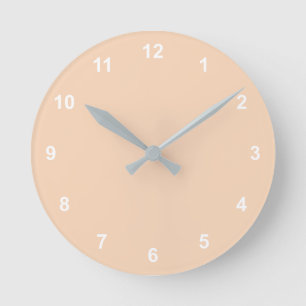 Trend Colour - Peach Blush Round Clock With Number