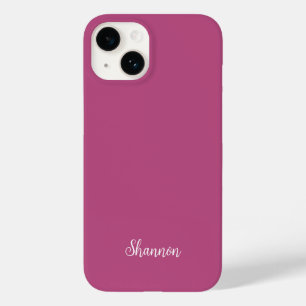 Trend Colour Pink Purple Berry - Name Minimalist Case-Mate iPhone 14 Case