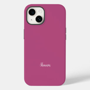 Trend Colour Pink Purple Berry - Name Minimalist iPhone 14 Case