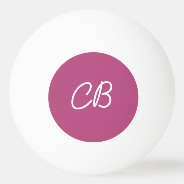 Trend Colour Pink Purple Monogram Ping Pong Ball (Front)