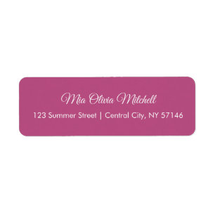 Trend Colour Pink Purple Script Address Labels