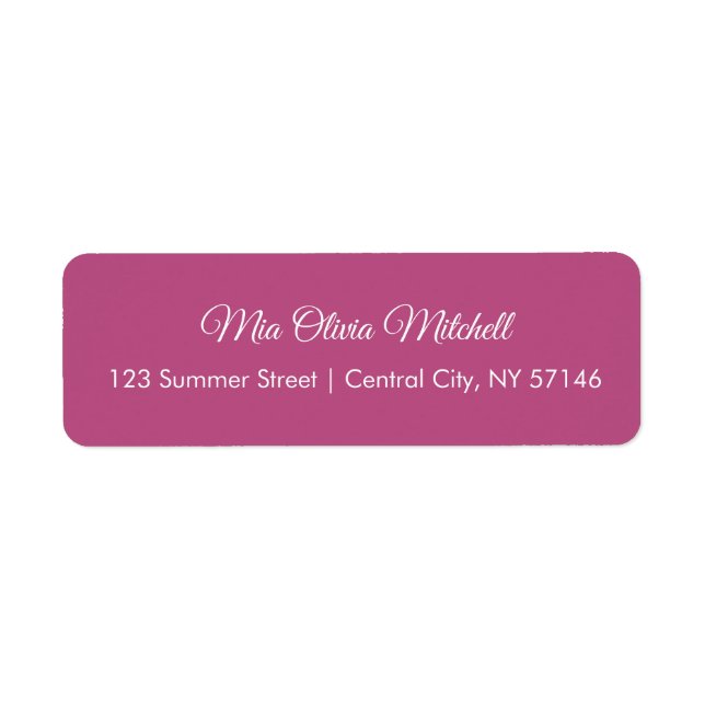Trend Colour Pink Purple Script Address Labels (Front)
