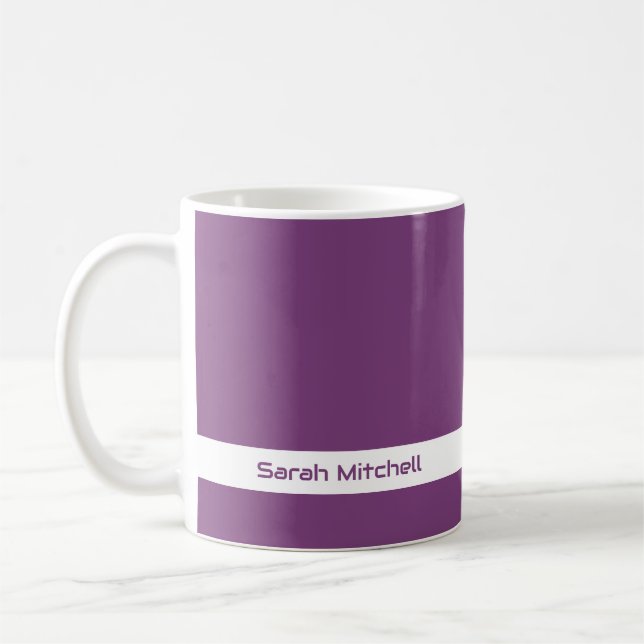 Trend Colour - Plum Purple Name Mug (Left)