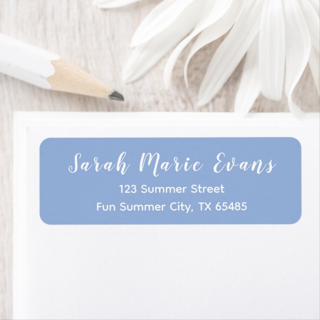 Trend Colour - Powder Blue Return Address Labels (Insitu)