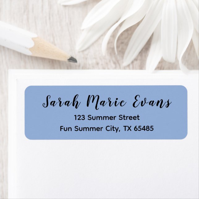 Trend Colour - Powder Blue Return Address Labels (Insitu)