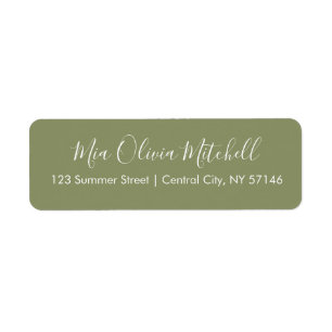Trend Colour Reed Green Elegant Address Labels