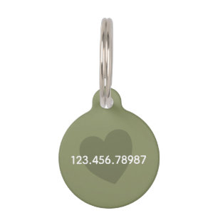 Trend Colour - Reed Green Heart Pet ID Tag