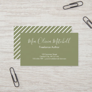Trend Colour Reed Green Minimalist Business Card