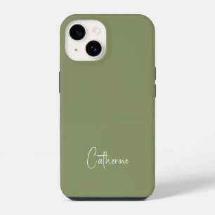 Trend Colour Reed Green Minimalist iPhone 14 Case