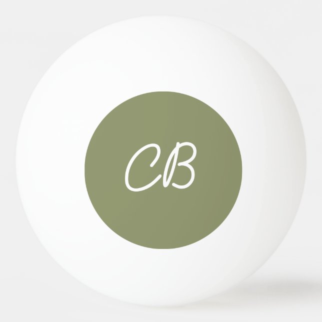 Trend Colour Reed Green Monogram Ping Pong Ball (Front)