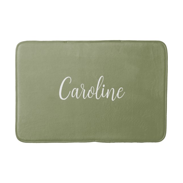 Trend Colour Reed Green Name Bath Mat (Front)