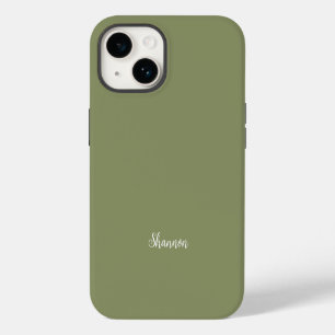 Trend Colour Reed Green Name Minimalist iPhone 14 Case