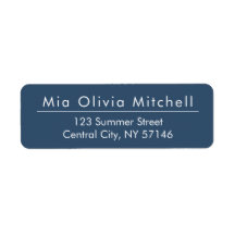 Trend Colour Seious Blue - Modern Address Labels