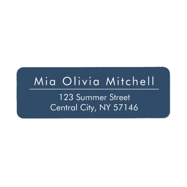 Trend Colour Seious Blue - Modern Address Labels (Front)