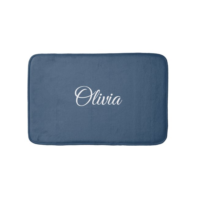 Trend Colour Serious Blue Custom Bath Mat (Front)