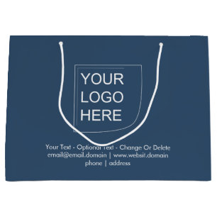 Trend Colour - Serious Blue Large Logo Gift Bag
