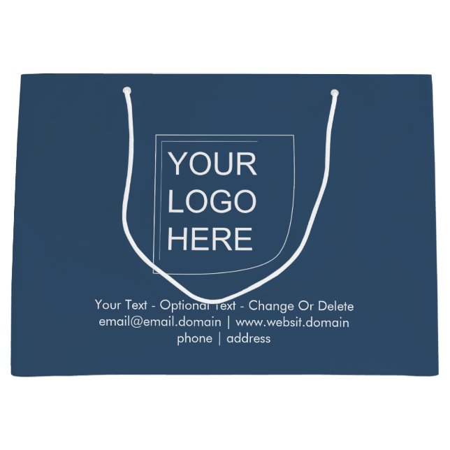 Trend Colour - Serious Blue Large Logo Gift Bag (Front)