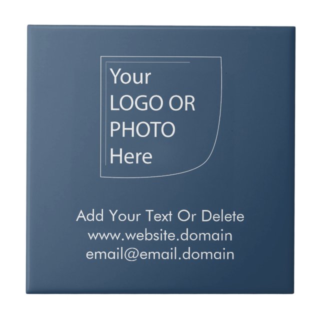 Trend Colour - Serious Blue Logo Ceramic Tile (Front)