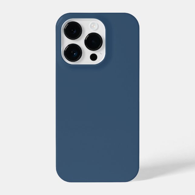 Trend Colour Serious Blue Minimalist iPhone Case (Back)