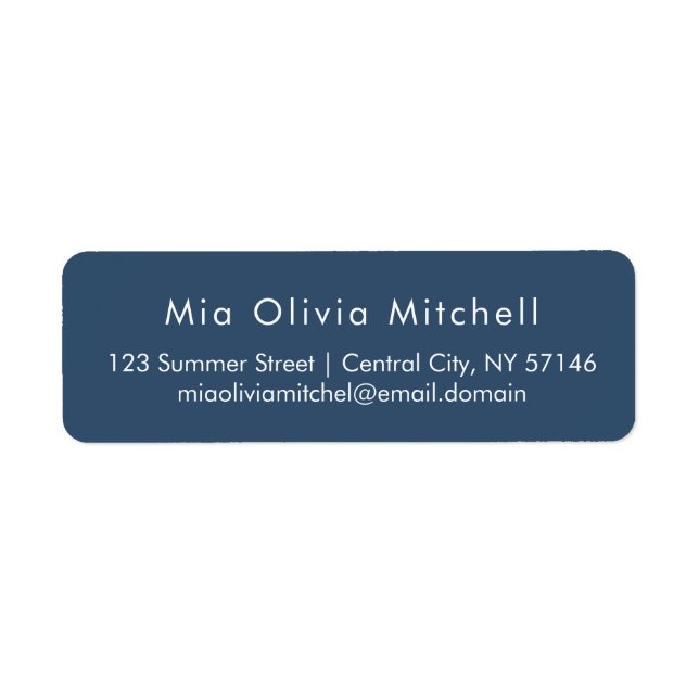 Trend Colour Serious Blue Modern Address Labels (Front)
