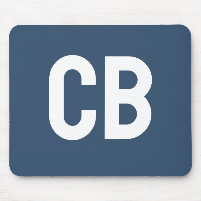 Trend Colour Serious Blue Monogram Mousepad (Front)