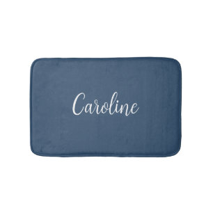 Trend Colour Serious Blue Name Bath Mat