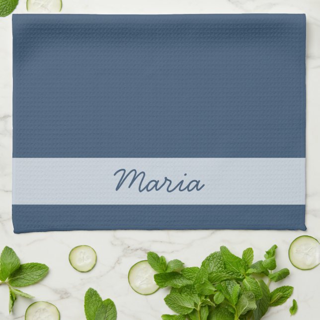Trend Colour Serious Blue Name Kitchen Towel (Folded)