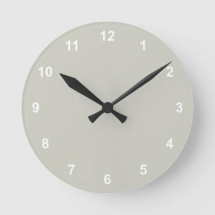 Trend Colour - Silver Grey Round Clock With Number