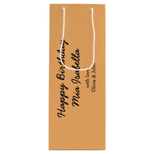 Trend Colour - Soft Orange Customisable Gift Bag (Front)