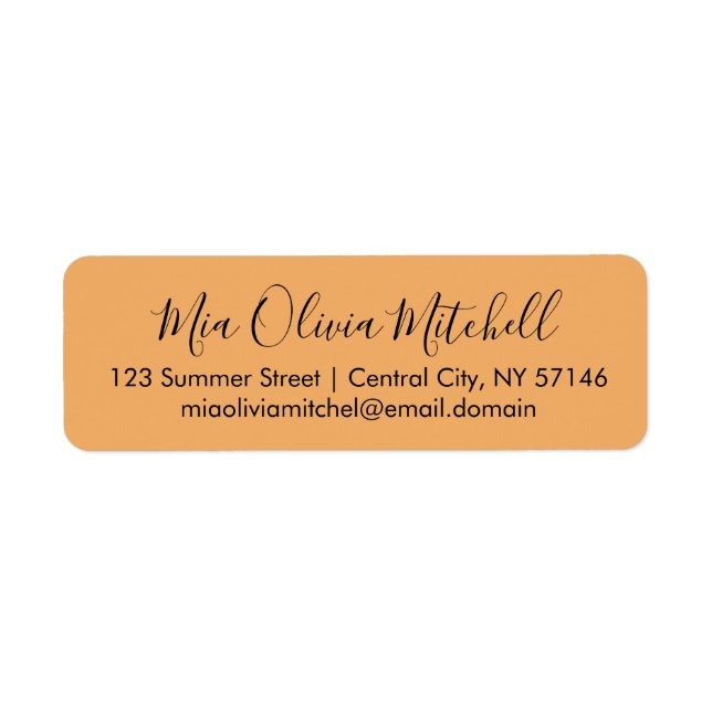 Trend Colour Soft Orange Elegant Address Labels (Front)
