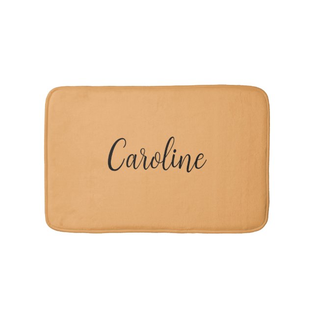Trend Colour Soft Orange Name Bath Mat (Front)