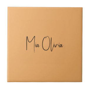Trend Colour - Soft Orange Name Ceramic Tile