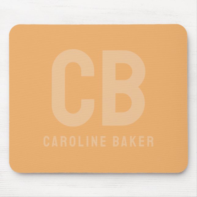 Trend Colour Soft Orange Name Mousepad (Front)