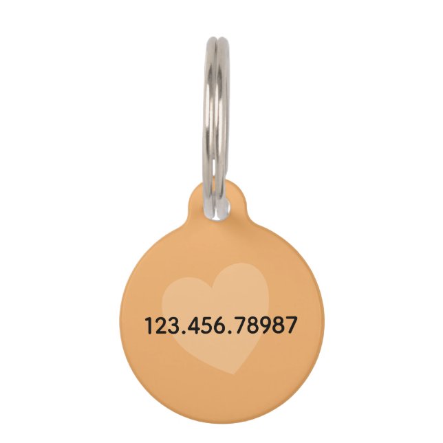 Trend Colour - Soft Orange Pet ID Tag (Back)