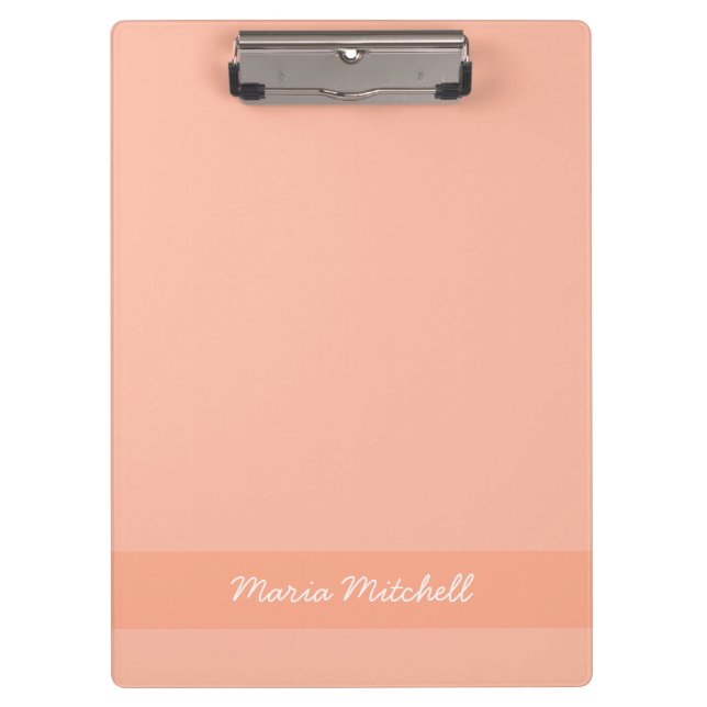 Trend Colour - Soft Peach Clipboard With Name (Front)