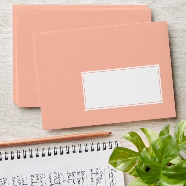 Trend Colour - Soft Peach Customisable Envelope (Stacked)