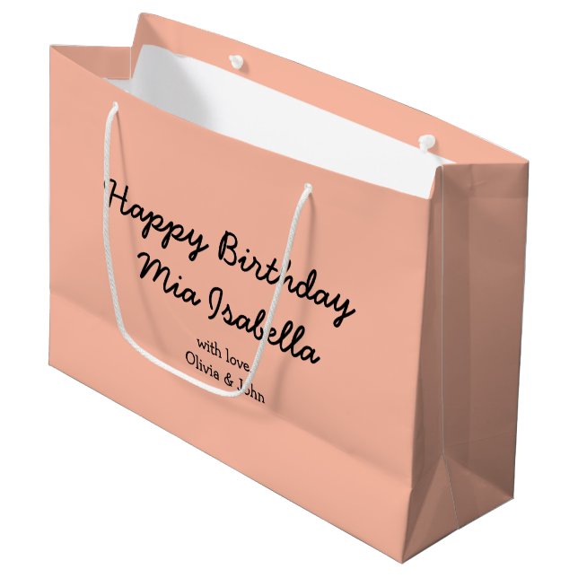 Trend Colour - Soft Peach Customisable Gift Bag (Front Angled)