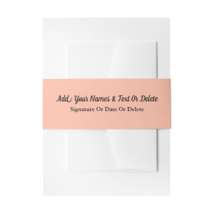 Trend Colour Soft Peach Invitation Belly Band 