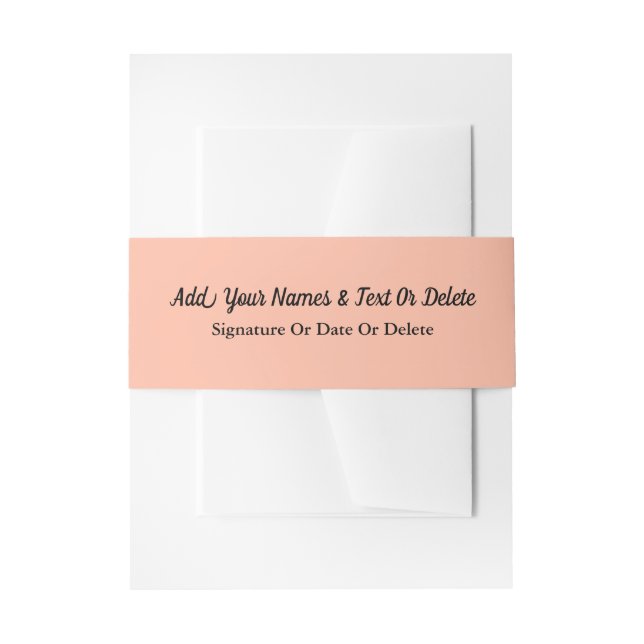 Trend Colour Soft Peach Invitation Belly Band  (Front Example)
