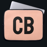 Trend Colour Soft Peach Laptop Sleeve<br><div class="desc">Introducing the trendy spring colour: Soft Peach. Modern and stylish Laptop Sleeve with customisable monogram in a classic black minimalist font. Its simple and clean design in a solid colour offers a timeless and classic appeal. Explore our spring trend colours for more products in the same colour or discover other...</div>