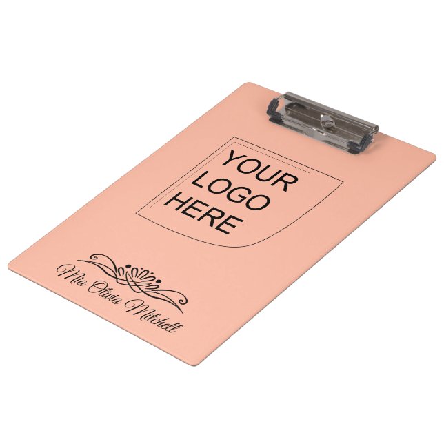 Trend Colour - Soft Peach Logo Clipboard (Angled)