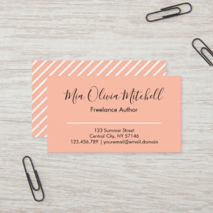 Trend Colour Soft Peach Minimalist Business Card