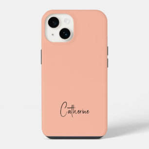Trend Colour Soft Peach Minimalist iPhone 14 Case