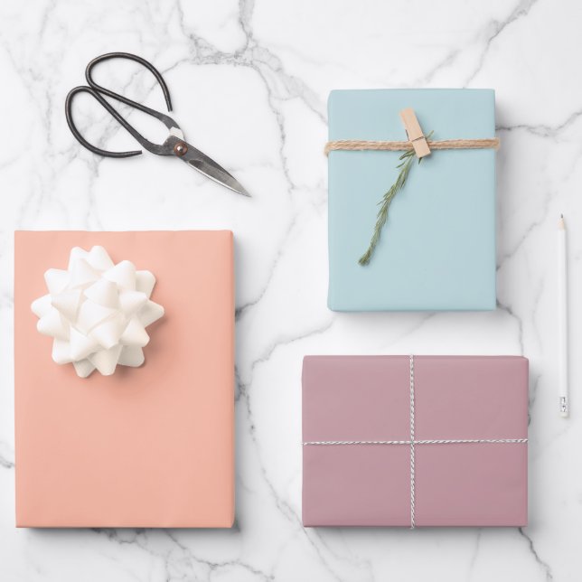 Trend Colour - Soft Peach Mix Wrapping Paper Sheet (Front)