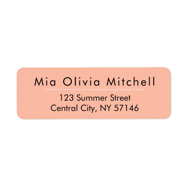 Trend Colour Soft Peach - Modern Address Labels (Front)