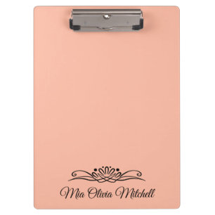 Trend Colour - Soft Peach Name Clipboard