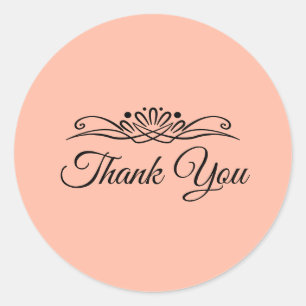 Trend Colour - Soft Peach Thank You Sticker