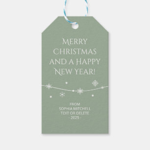 Trend Colour - Soft Sage Snowflake Gift Tags